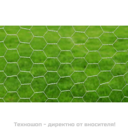 Мрежеста ограда поцинкована стомана шестоъгълник 1x25 м сребро