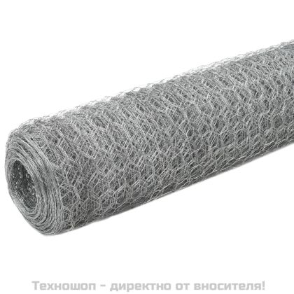 Кокошкарска мрежа, поцинкована стомана, 25x1,5 м, сребриста