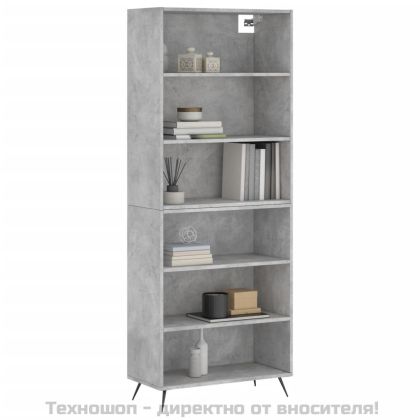 Висок шкаф, бетонно сиво, 69,5x32,5x180 см, инженерно дърво