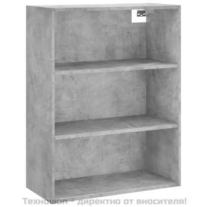 Висок шкаф, бетонно сиво, 69,5x32,5x180 см, инженерно дърво