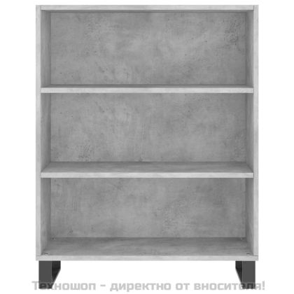 Висок шкаф, бетонно сиво, 69,5x32,5x180 см, инженерно дърво