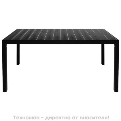 Градински трапезен комплект, 7 части, черно и кафяво