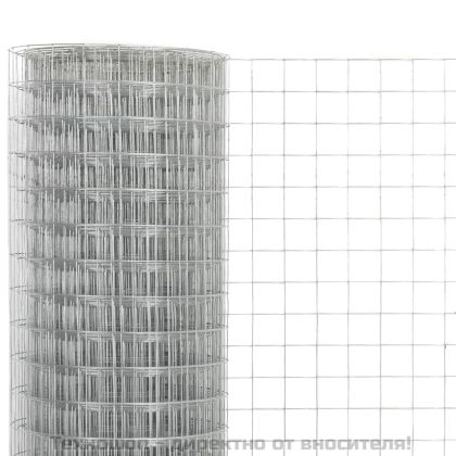 Кокошкарска мрежа, поцинкована стомана, 25x0,5 м, сребриста