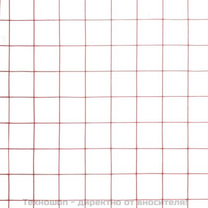 Кокошкарска мрежа, стомана с PVC покритие, 25х0,5 м, червена