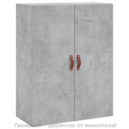 Висок шкаф, бетонно сив, 69,5x34x180 см, инженерно дърво