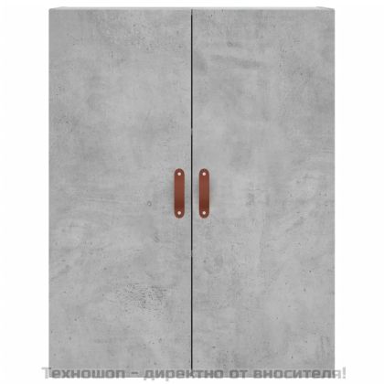 Висок шкаф, бетонно сив, 69,5x34x180 см, инженерно дърво