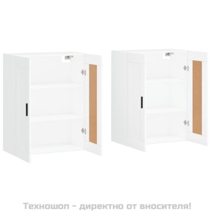 Стенни шкафове, 2 бр, бели, инженерно дърво
