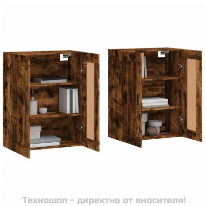 Стенни шкафове, 2 бр, опушен дъб, инженерно дърво
