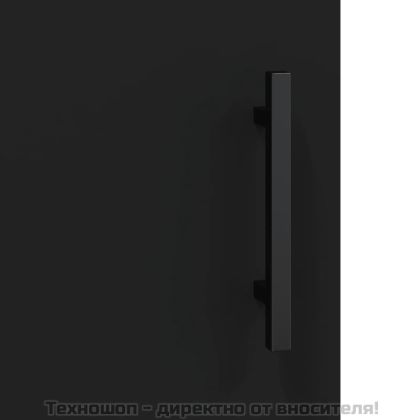 Стенни шкафове, 2 бр, черни, инженерно дърво