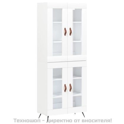 Висок шкаф, бял, 69,5x34x180 см, инженерно дърво