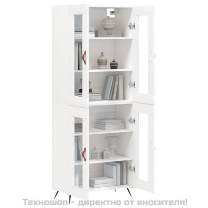 Висок шкаф, бял, 69,5x34x180 см, инженерно дърво