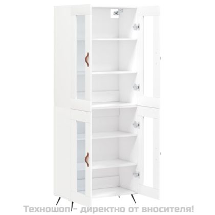 Висок шкаф, бял, 69,5x34x180 см, инженерно дърво