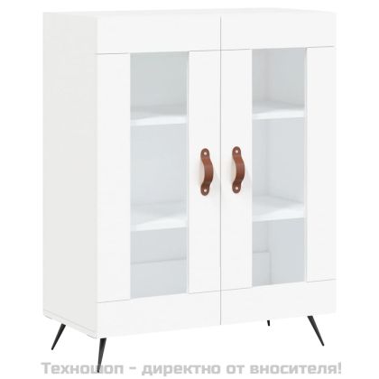 Висок шкаф, бял, 69,5x34x180 см, инженерно дърво