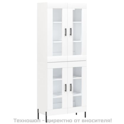 Висок шкаф, бял, 69,5x34x180 см, инженерно дърво