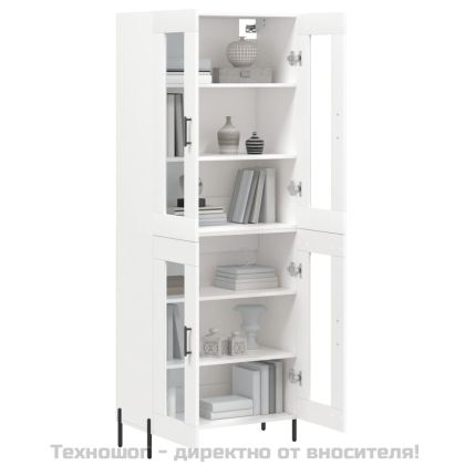 Висок шкаф, бял, 69,5x34x180 см, инженерно дърво