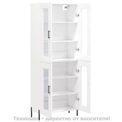 Висок шкаф, бял, 69,5x34x180 см, инженерно дърво