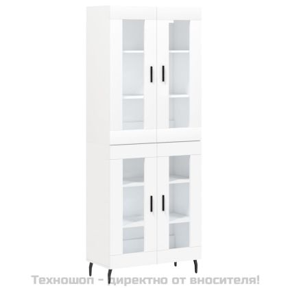 Висок шкаф, бял, 69,5x34x180 см, инженерно дърво