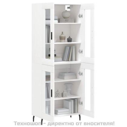 Висок шкаф, бял, 69,5x34x180 см, инженерно дърво