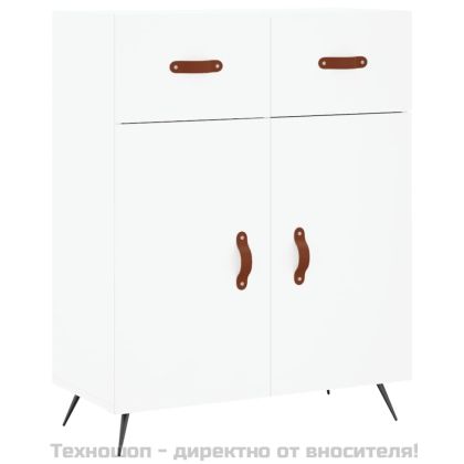 Висок шкаф, бял, 69,5x34x180 см, инженерно дърво