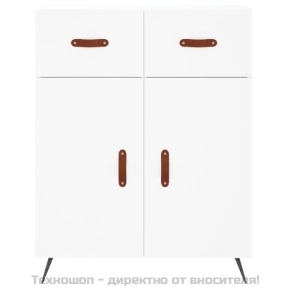 Висок шкаф, бял, 69,5x34x180 см, инженерно дърво