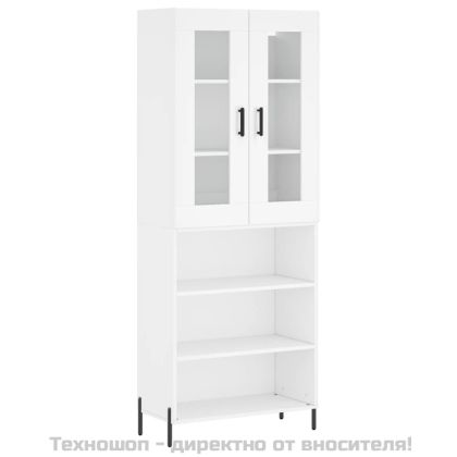 Висок шкаф, бял, 69,5x34x180 см, инженерно дърво