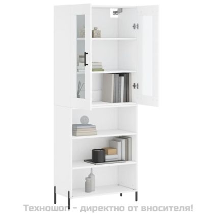 Висок шкаф, бял, 69,5x34x180 см, инженерно дърво