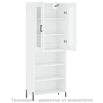 Висок шкаф, бял, 69,5x34x180 см, инженерно дърво