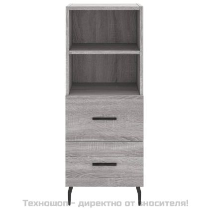 Висок шкаф, сив сонома, 34,5x34x180 см, инженерно дърво