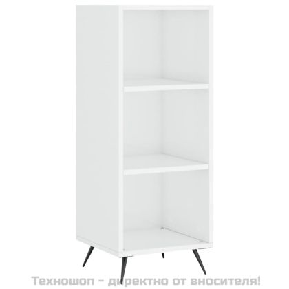 Висок шкаф, бял гланц, 34,5x34x180 см, инженерно дърво