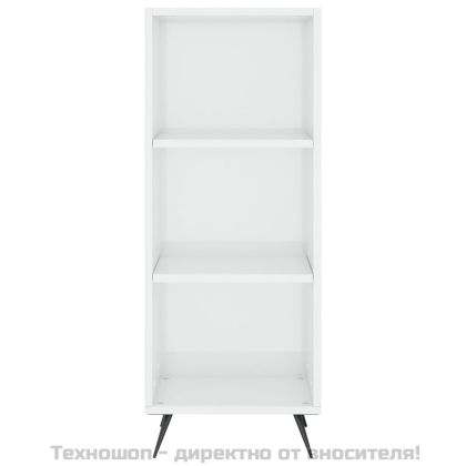 Висок шкаф, бял гланц, 34,5x34x180 см, инженерно дърво