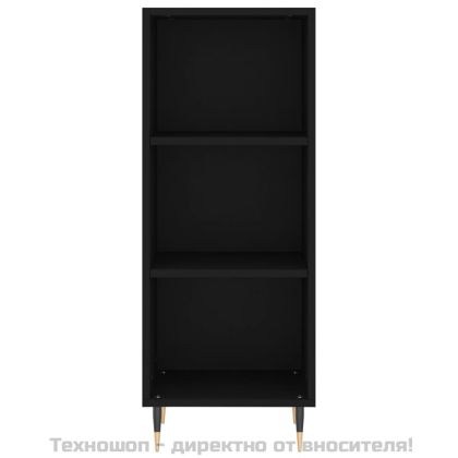 Висок шкаф, черна, 34,5x34x180 см, инженерно дърво