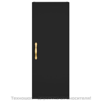 Висок шкаф, черна, 34,5x34x180 см, инженерно дърво