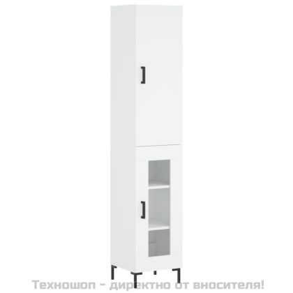 Висок шкаф, бял, 34,5x34x180 см, инженерно дърво