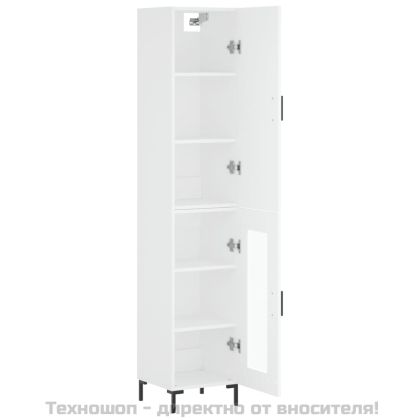 Висок шкаф, бял, 34,5x34x180 см, инженерно дърво