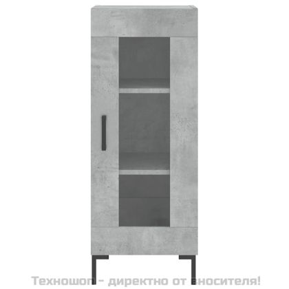 Висок шкаф, бетонно сив, 34,5x34x180 см, инженерно дърво