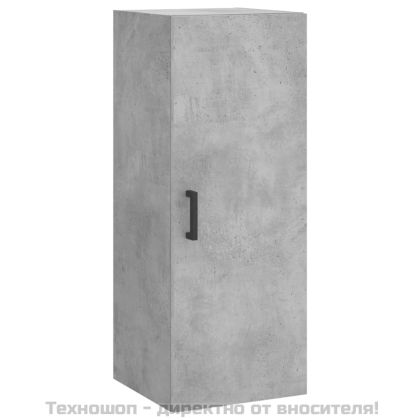 Висок шкаф, бетонно сив, 34,5x34x180 см, инженерно дърво