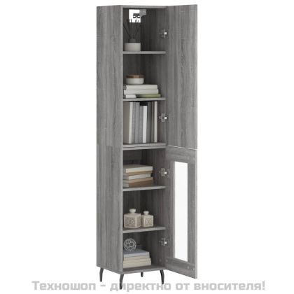 Висок шкаф, сив сонома, 34,5x34x180 см, инженерно дърво