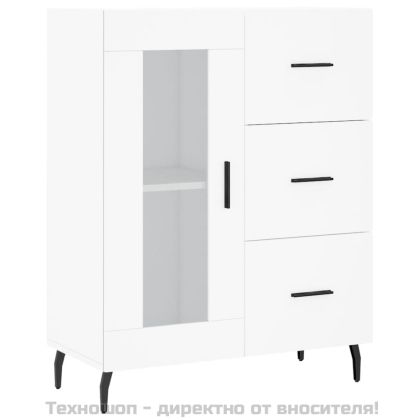 Висок шкаф, бял, 69,5x34x180 см, инженерно дърво