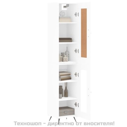 Висок шкаф, бял, 34,5x34x180 см, инженерно дърво