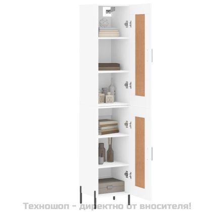 Висок шкаф, бял, 34,5x34x180 см, инженерно дърво