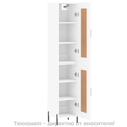 Висок шкаф, бял, 34,5x34x180 см, инженерно дърво