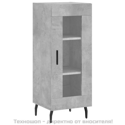 Висок шкаф, бетонно сив, 34,5x34x180 см, инженерно дърво