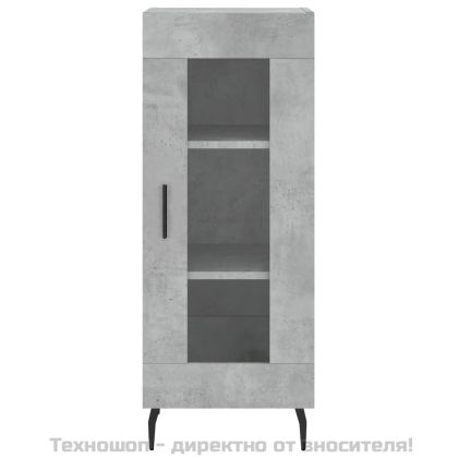 Висок шкаф, бетонно сив, 34,5x34x180 см, инженерно дърво