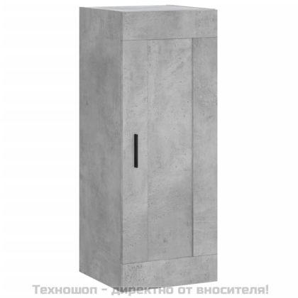 Висок шкаф, бетонно сив, 34,5x34x180 см, инженерно дърво