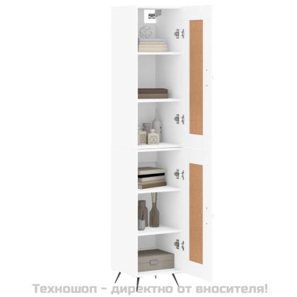 Висок шкаф, бял, 34,5x34x180 см, инженерно дърво