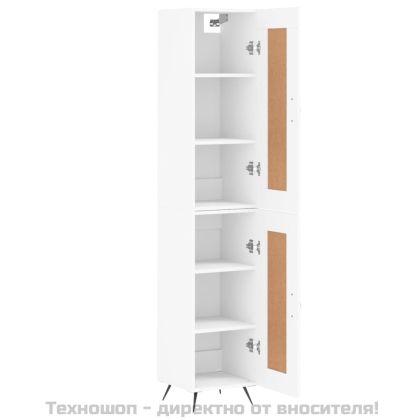 Висок шкаф, бял, 34,5x34x180 см, инженерно дърво