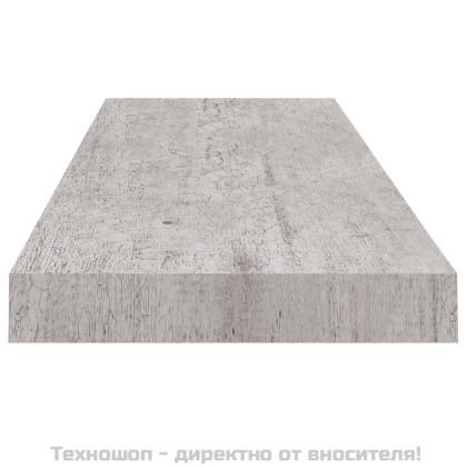 Окачени стенни рафтове, 2 бр, бетонно сиви, 80x23,5x3,8 см, МДФ
