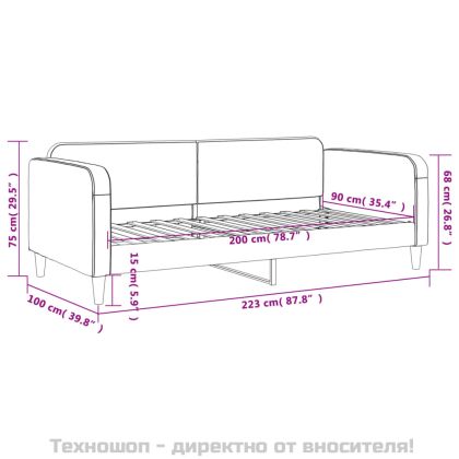 Кушетка, сива, 90x200 см, плат