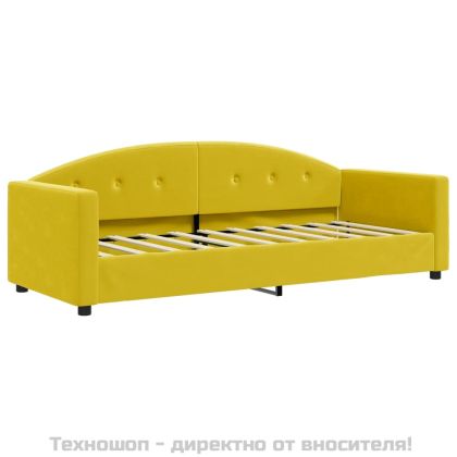 Кушетка, жълта, 80x200 см, кадифе