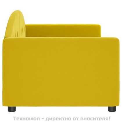 Кушетка, жълта, 80x200 см, кадифе